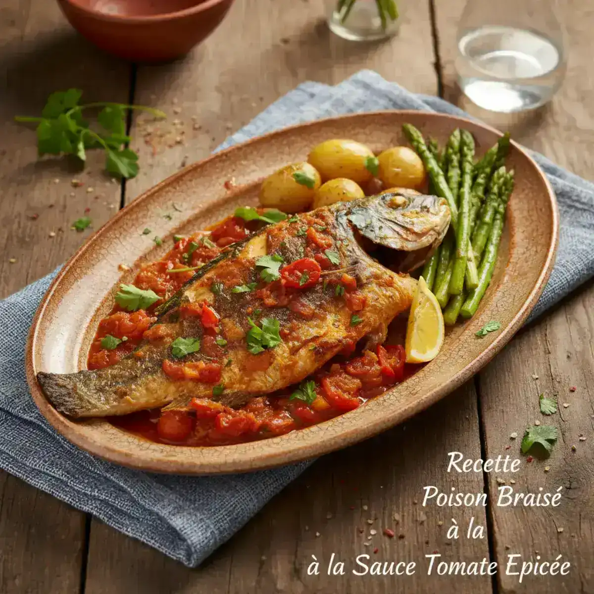 Recette Poisson Braisé à la Sauce Tomate Epicée